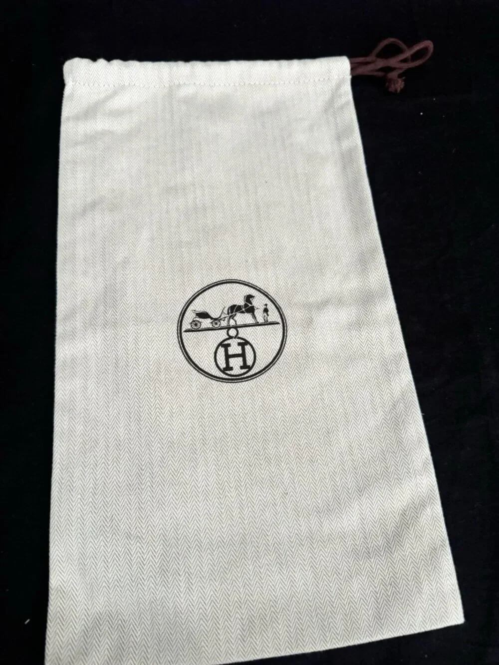 Hermes Dust Bag Storage Cover Drawstring Beige 15.5
